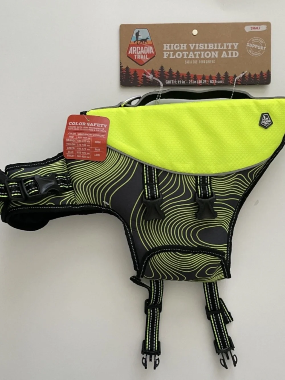 NWT Arcadia Trail Dog Life Jacket Small High Visibility Flotation Aid Vest